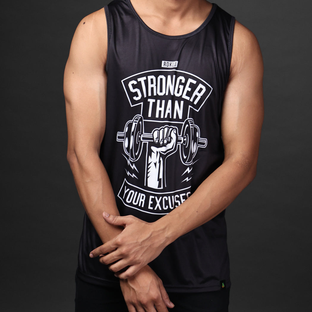 Stronger Than Your Excuses Muscle Tank Workout Tanks for Women