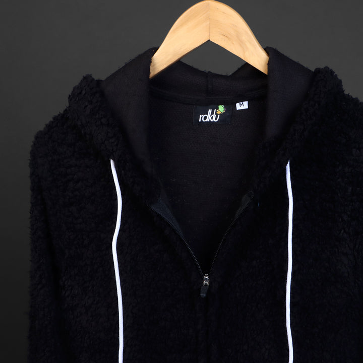 Black * Unisex Fur Hoodie #9