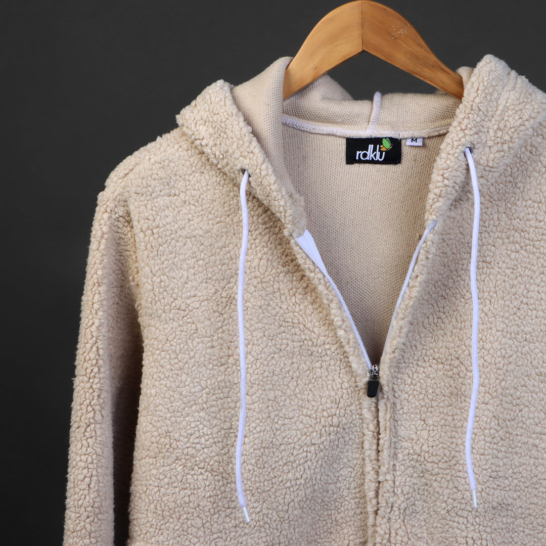 Cream * Unisex Fur Hoodie #5