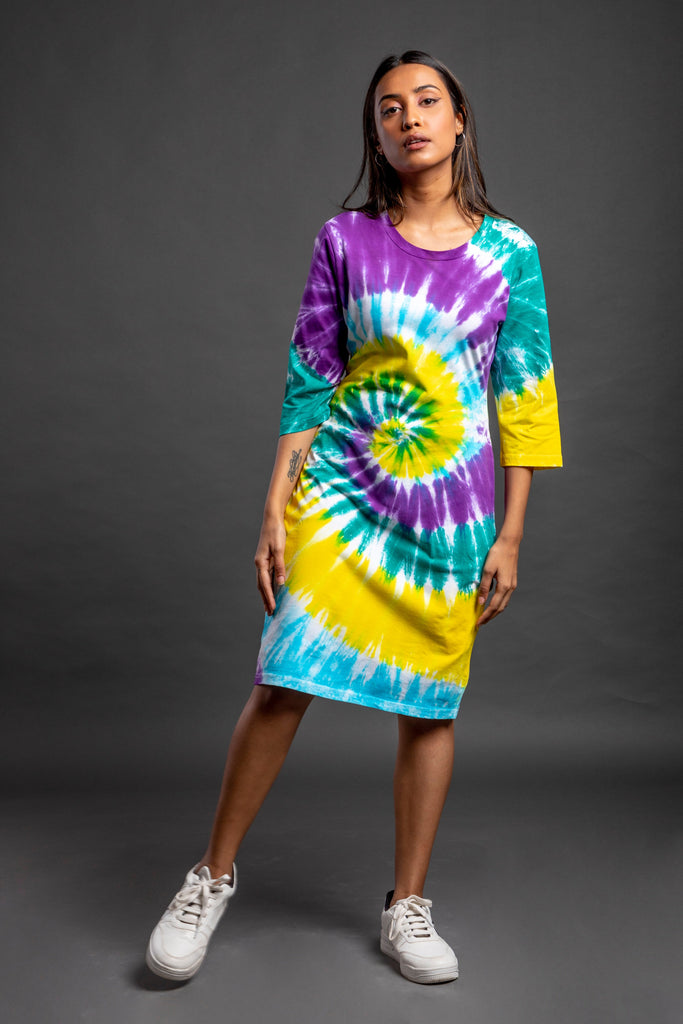 Semsem one-shoulder Draped tie-dye Dress - Farfetch